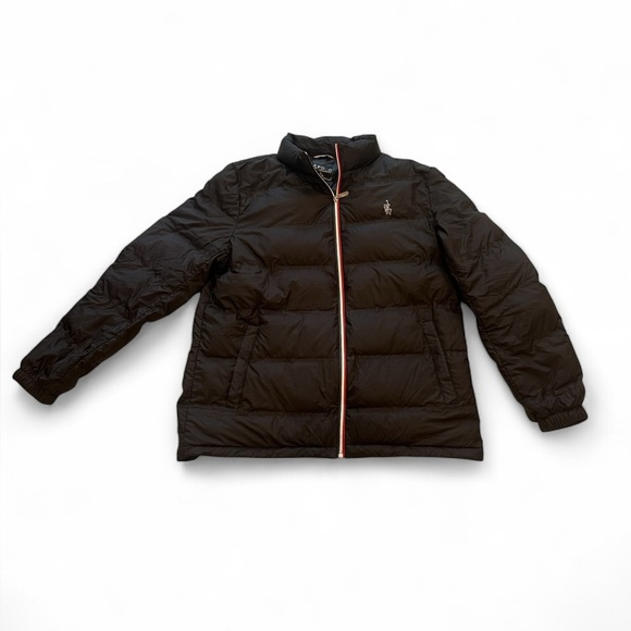 Men’s Polo Puffer Jacket Zip Up Black Winter Jacket - Picture 1 of 8